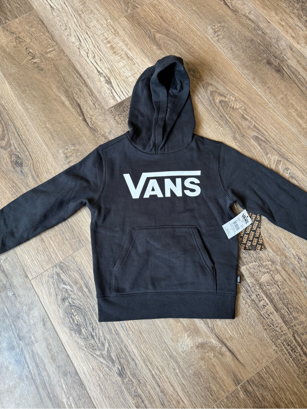 Vans Black Hoodie with White Logo Print